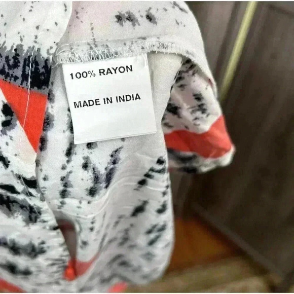 eShakti Dress 2X Midi Sleeveless White Red Flowy 22W - Picture 6 of 10